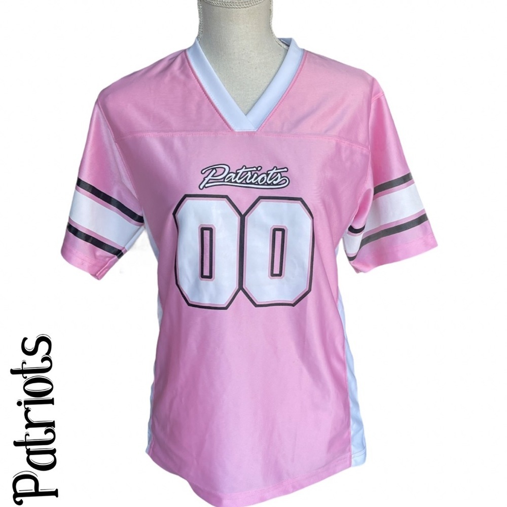 Girls NFL pink short sleeve patriots jersey